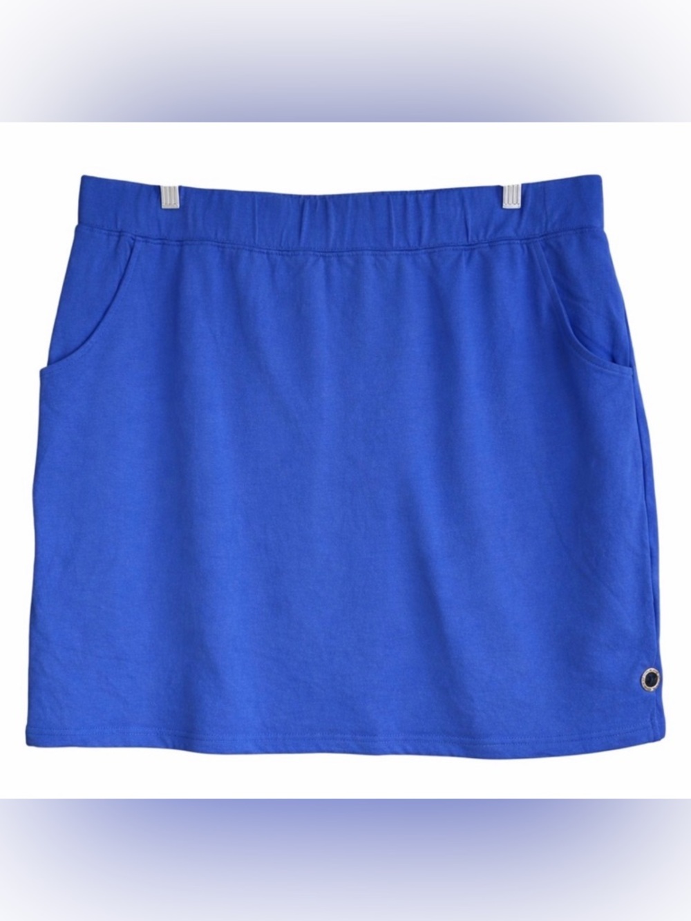 Quacker Factory by Jeanne Bice Blue Knit Skort XL Rhinestone Grommet Detail